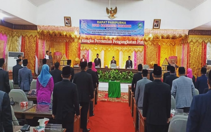 Pelantikan dan Pengambilan Sumpah Wakil Ketua DPRD Kabupaten Pasaman, 18 Oktober 2019