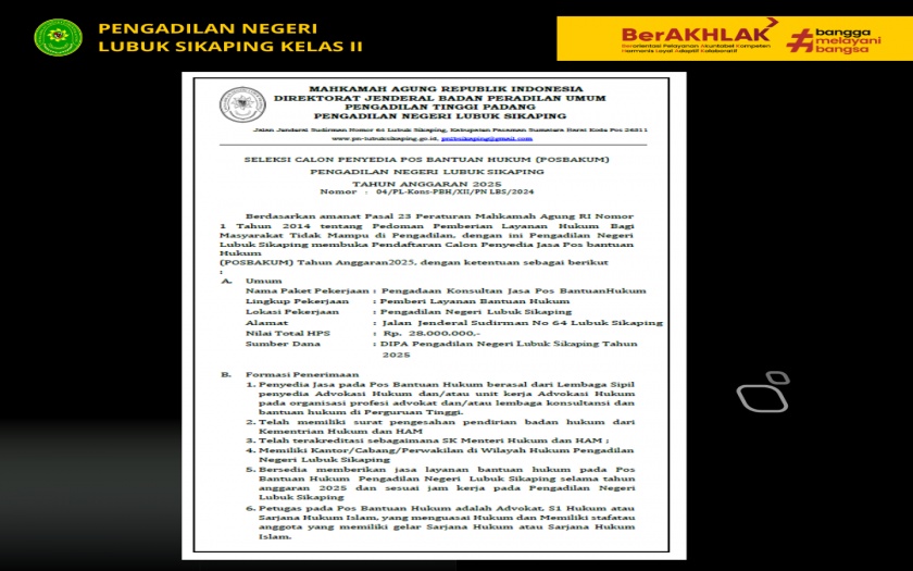 SELEKSI CALON POSBAKUM TA 2025