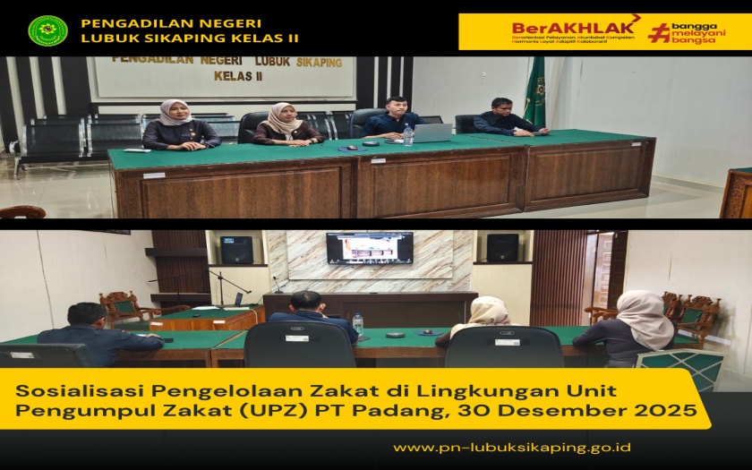 Sosialisasi Pengelolaan Zakat di Lingkungan Unit Pengumpul Zakat (UPZ) PT Padang, 30 Desember 2025